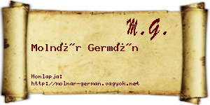 Molnár Germán névjegykártya